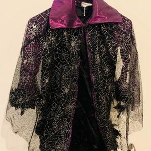 Dress/Cape - Made for Halloween! Purple, Black, Lace, Sparkly!